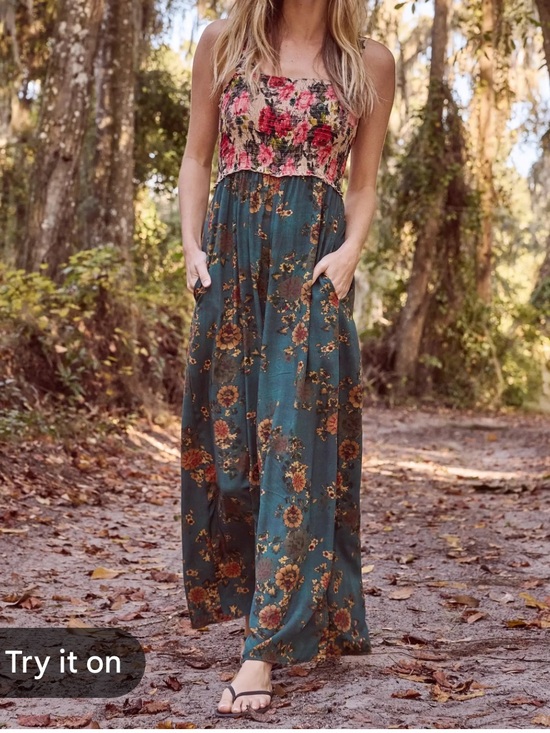 NATURAL LIFE Pants - Natural Life Sz XL Sedona Jumpsuit Floral Boho Cottagecore Festival Tank Romper